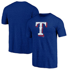 Texas Rangers Official Logo Tri-Blend T-Shirt - Heather Royal T-shirts