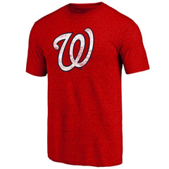 Washington Nationals Official Logo Tri-Blend T-Shirt - Heather Red T-shirts