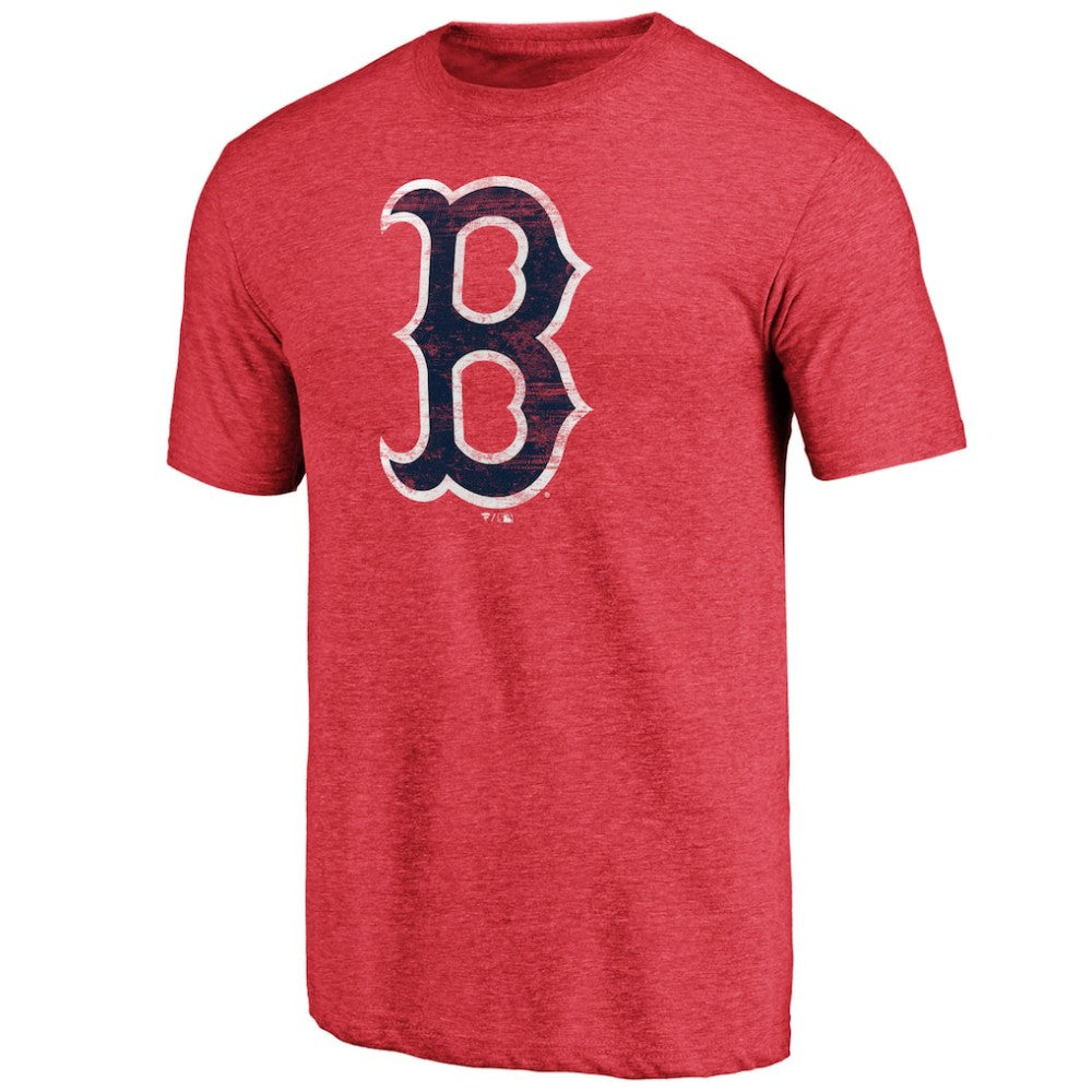 Boston Red Sox Official Logo Tri-Blend T-Shirt - Heather Red T-shirts