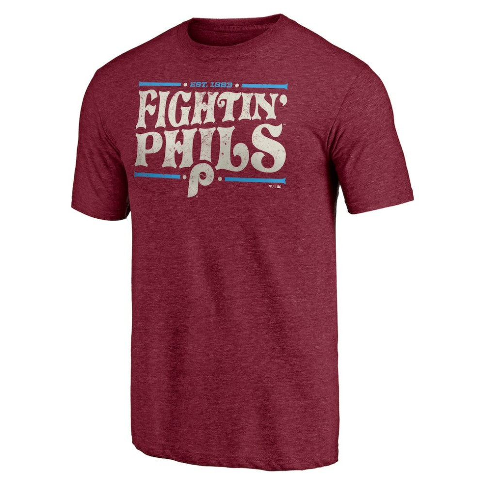 Philadelphia Phillies Hometown Collection Fightin' Phils Tri-Blend T-Shirt - Burgundy T-shirts