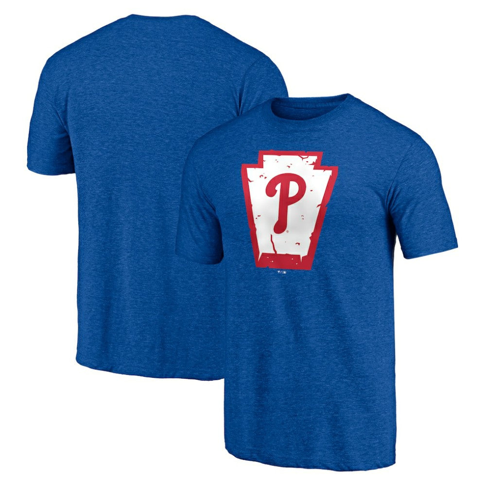 Philadelphia Phillies Hometown Collection Keystone Tri-Blend T-Shirt - Heather Royal T-shirts