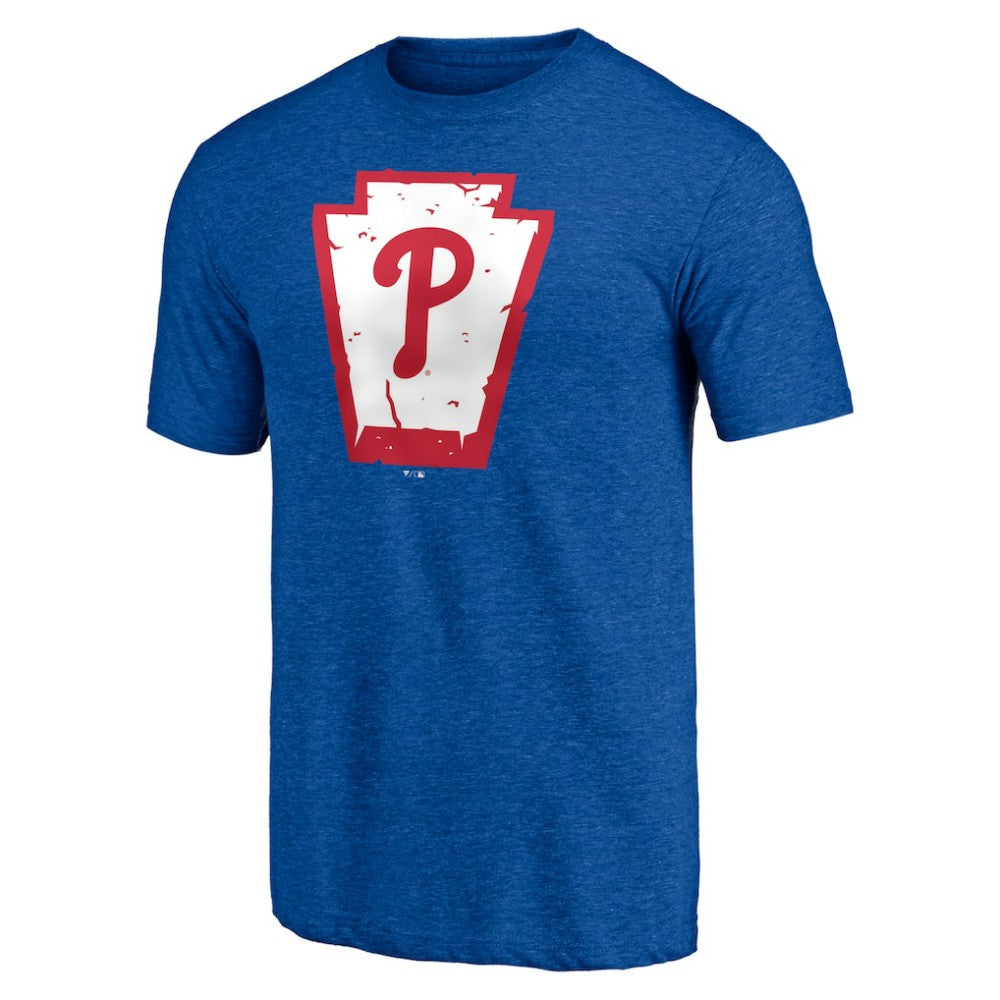 Philadelphia Phillies Hometown Collection Keystone Tri-Blend T-Shirt - Heather Royal T-shirts
