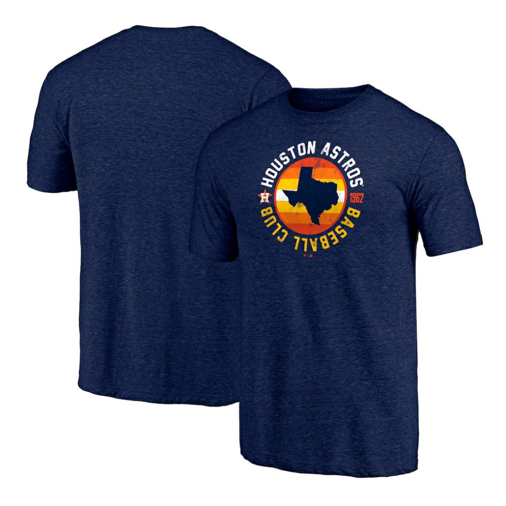 Houston Astros Hometown Collection Texas Seal Tri-Blend T-Shirt - Heather Navy T-shirts