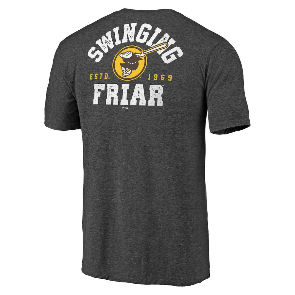 San Diego Padres Hometown Collection Swing Away Tri-Blend T-Shirt - Heather Charcoal T-shirts