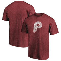 Philadelphia Phillies Cooperstown Collection Throwback Logo Tri-Blend T-Shirt - Burgundy T-shirts