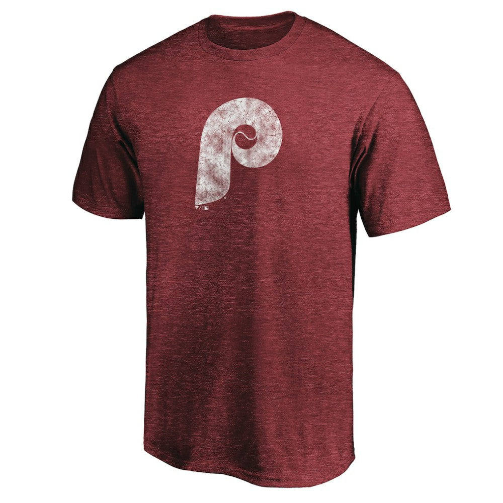Philadelphia Phillies Cooperstown Collection Throwback Logo Tri-Blend T-Shirt - Burgundy T-shirts