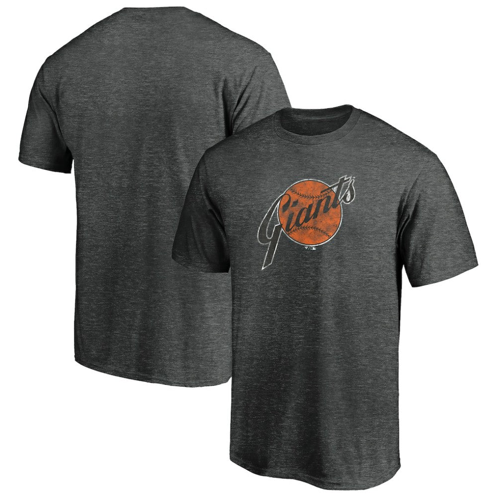 San Francisco Giants Cooperstown Collection Throwback Logo Tri-Blend T-Shirt - Heather Charcoal T-shirts