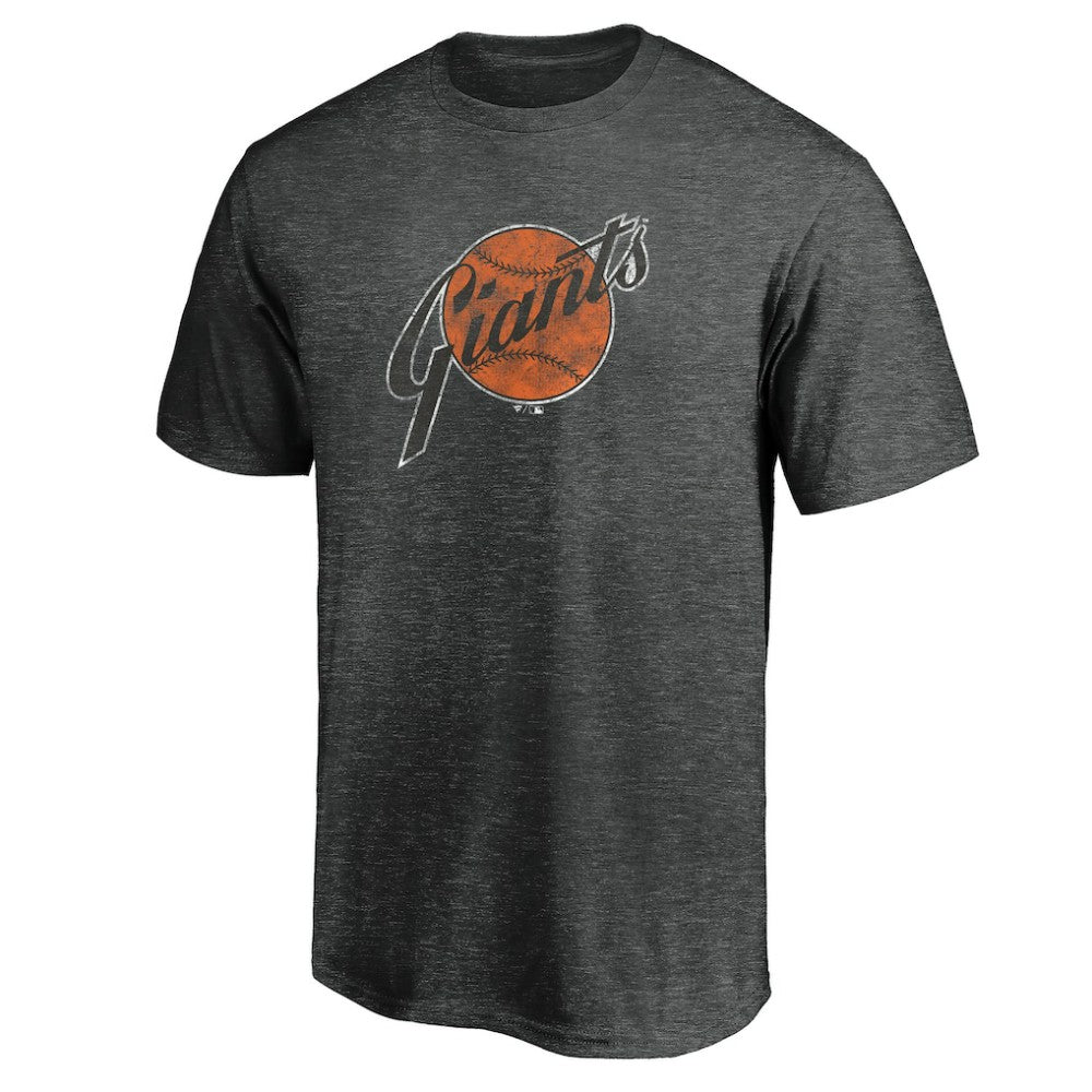 San Francisco Giants Cooperstown Collection Throwback Logo Tri-Blend T-Shirt - Heather Charcoal T-shirts