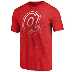 Atlanta Braves Cooperstown Collection Logo Tri-Blend T-Shirt - Heather Red T-shirts