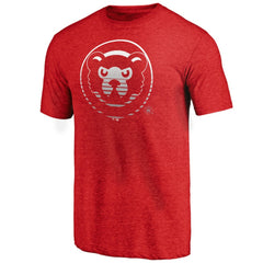 Chicago Cubs Cooperstown Collection Logo Tri-Blend T-Shirt - Heather Red T-shirts