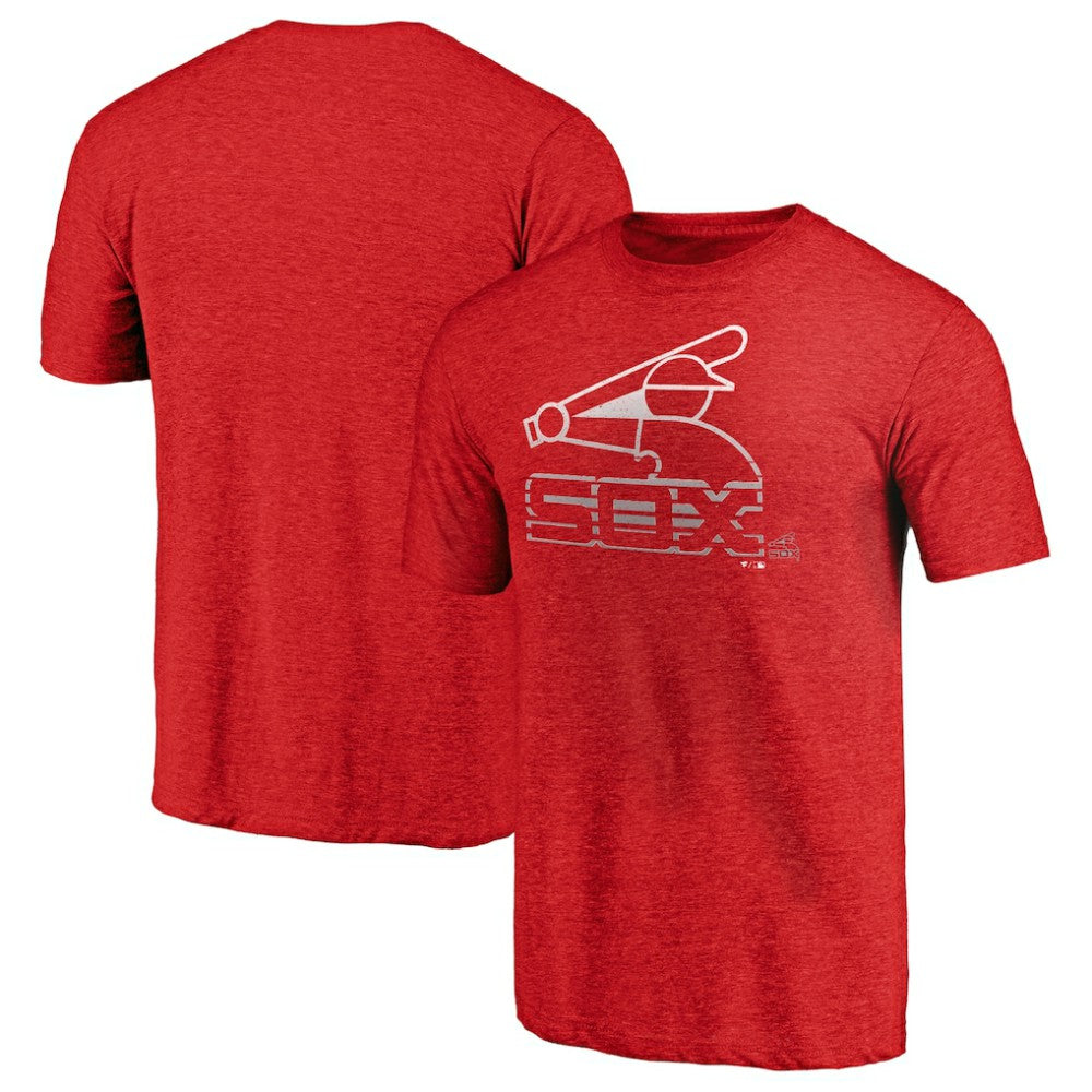 Chicago White Sox Cooperstown Collection Logo Tri-Blend T-Shirt - Heather Red T-shirts