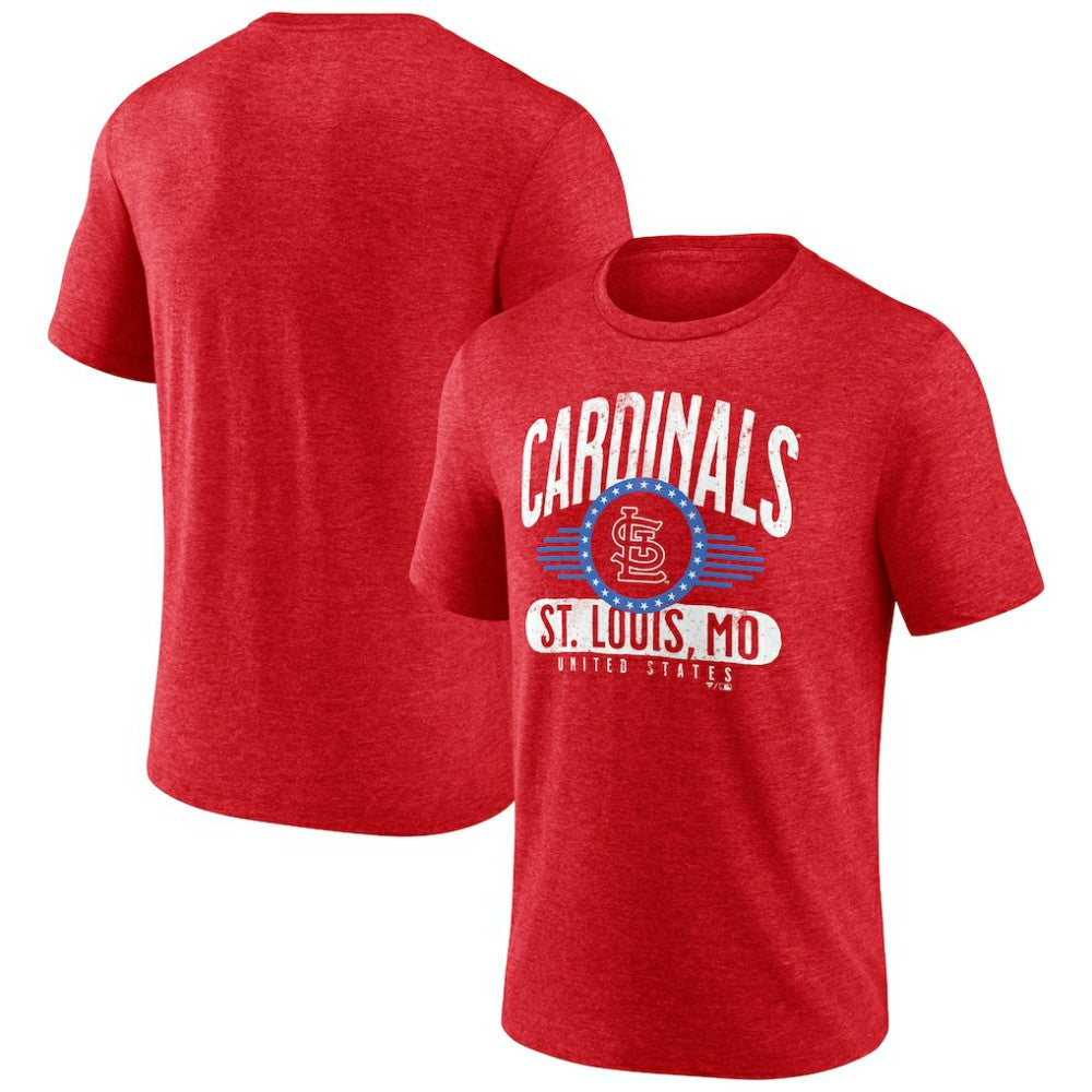 St. Louis Cardinals Badge of Honor Tri-Blend T-Shirt - Heather Red T-shirts