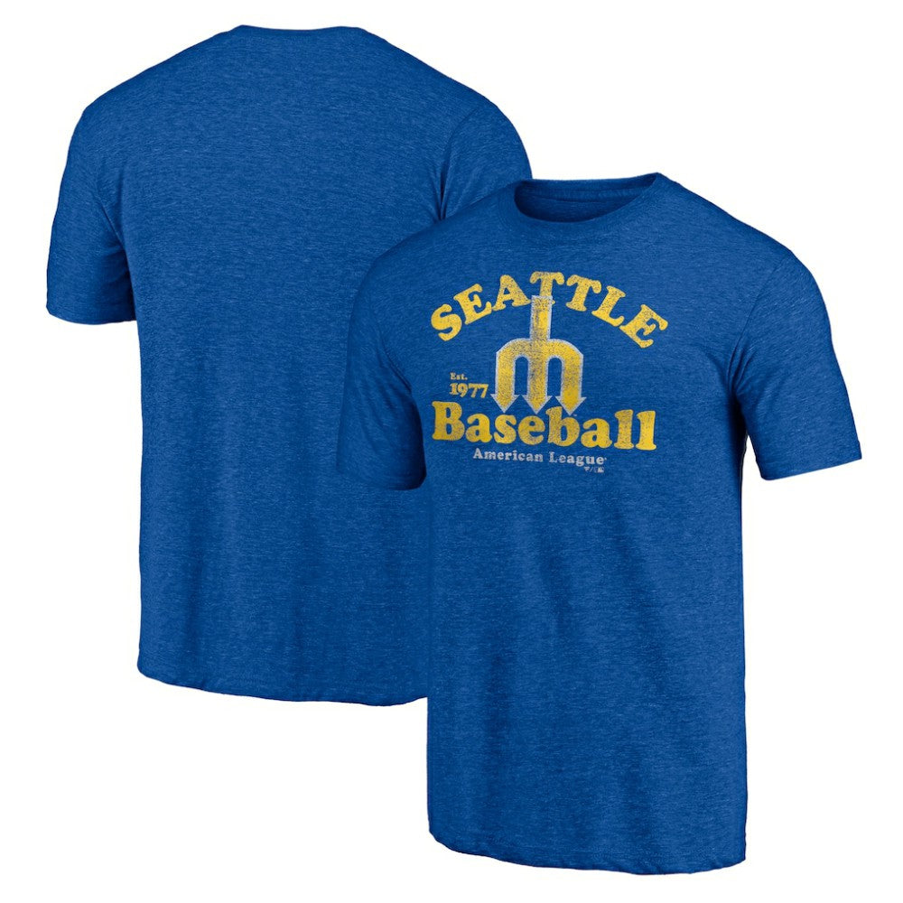 Seattle Mariners Cooperstown Collection Our Game Tri-Blend T-Shirt - Heather Royal T-shirts