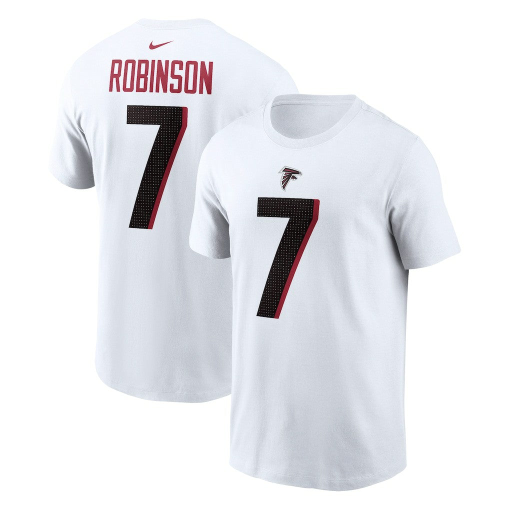 Bijan Robinson Atlanta Falcons Player Name & Number T-Shirt White