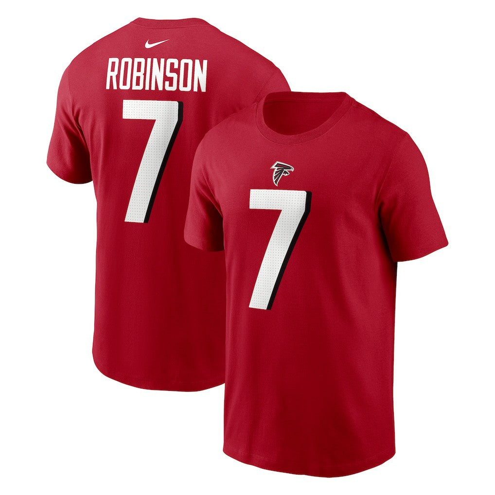 Bijan Robinson Atlanta Falcons Player Name & Number T-Shirt Red