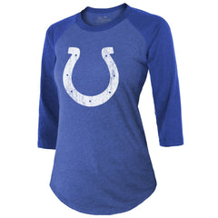 Anthony Richardson Indianapolis Colts Majestic Threads Women's Player Name & Number Tri-Blend 3/4-Sleeve Fitted T-Shirt Royal