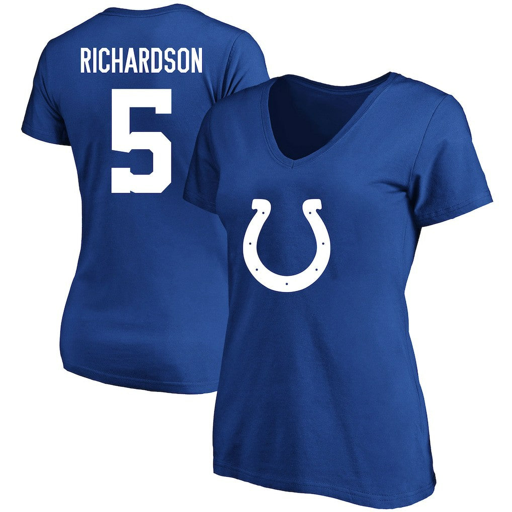 Anthony Richardson Indianapolis Colts Women's Plus Size Fair Catch Name & Number Scoop Neck T-Shirt Royal