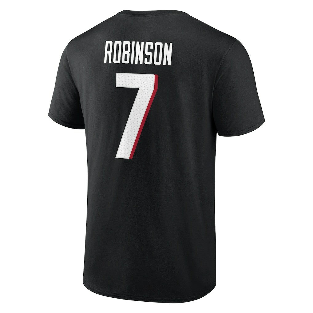 Bijan Robinson Atlanta Falcons Icon Name & Number T-Shirt Black