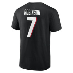 Bijan Robinson Atlanta Falcons Icon Name & Number T-Shirt Black