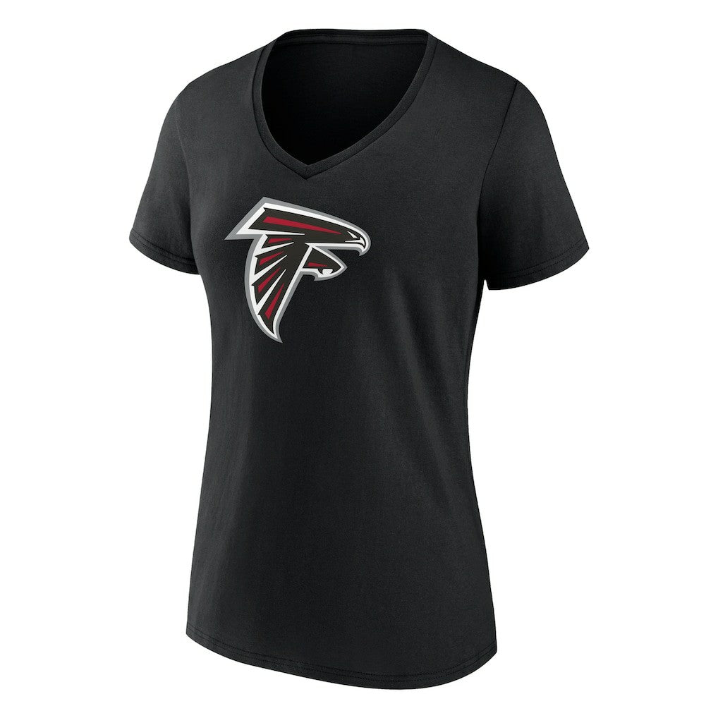Bijan Robinson Atlanta Falcons Women's Icon Name & Number V-Neck T-Shirt Black