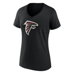Bijan Robinson Atlanta Falcons Women's Icon Name & Number V-Neck T-Shirt Black