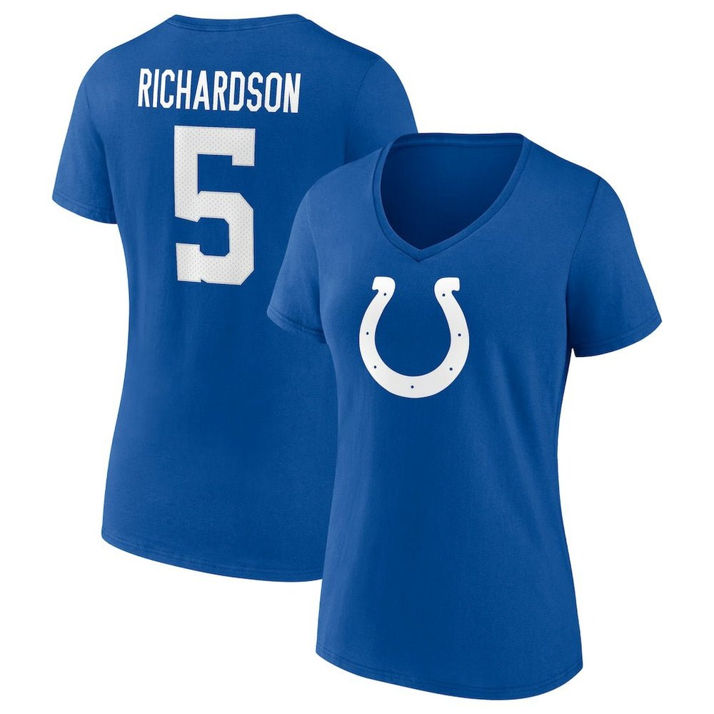 Anthony Richardson Indianapolis Colts Women's Icon Name & Number V-Neck T-Shirt Royal