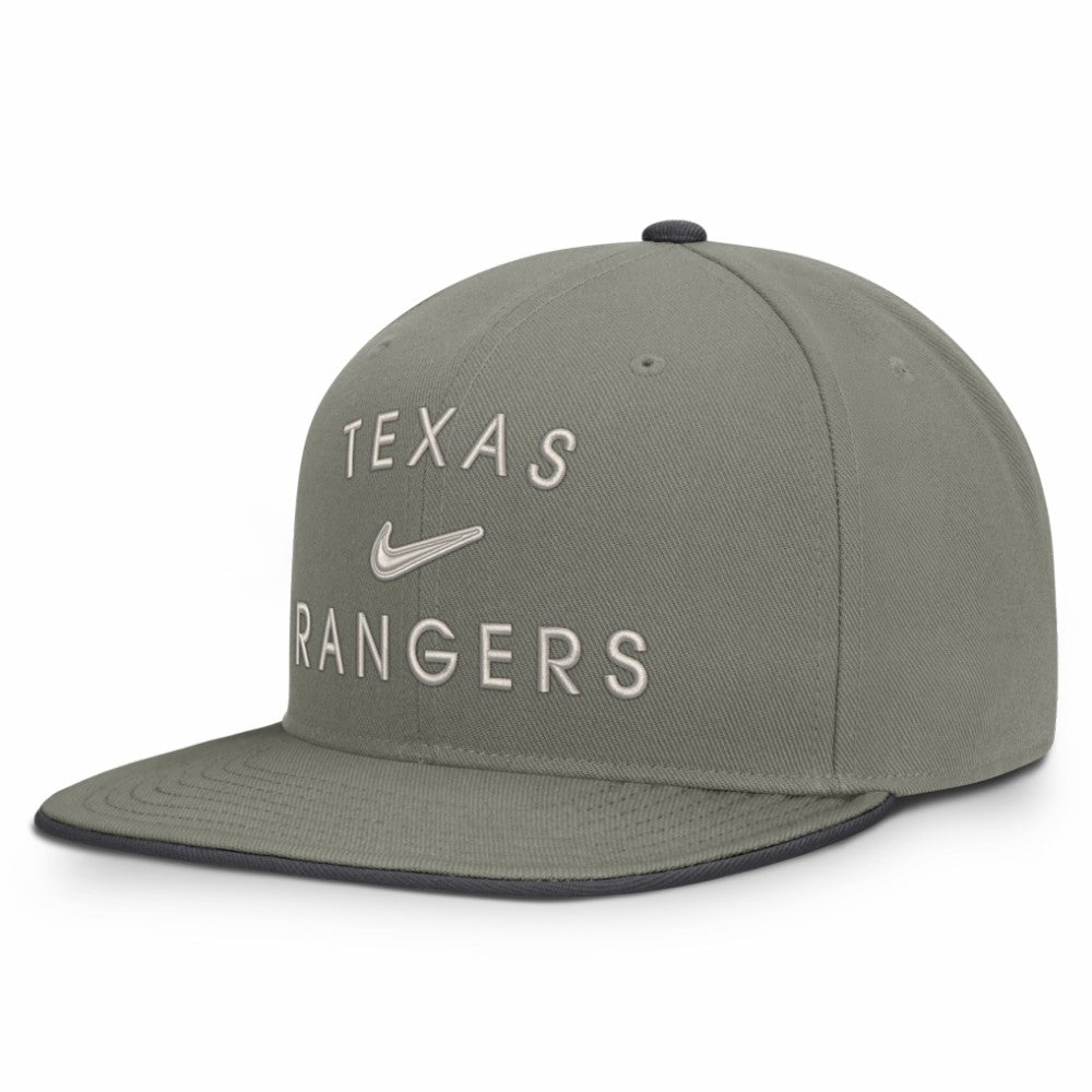 Texas Rangers Nike Pro Dri-FIT Snapback Hat - Olive Hats