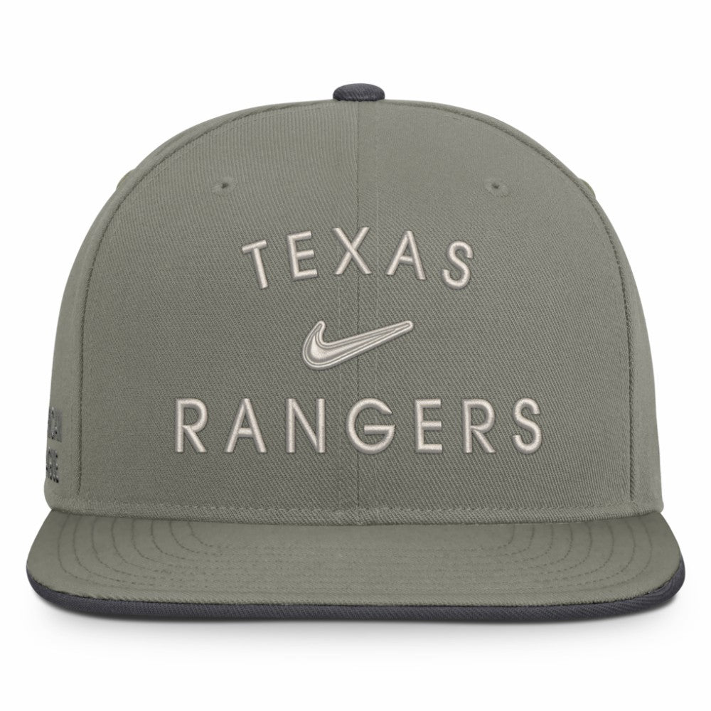 Texas Rangers Nike Pro Dri-FIT Snapback Hat - Olive Hats