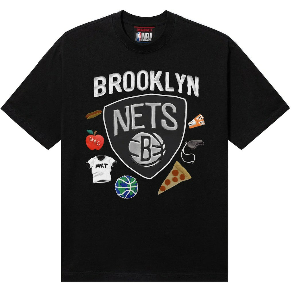 Brooklyn Nets NBA x MARKET Unisex Claymation T-Shirt Black