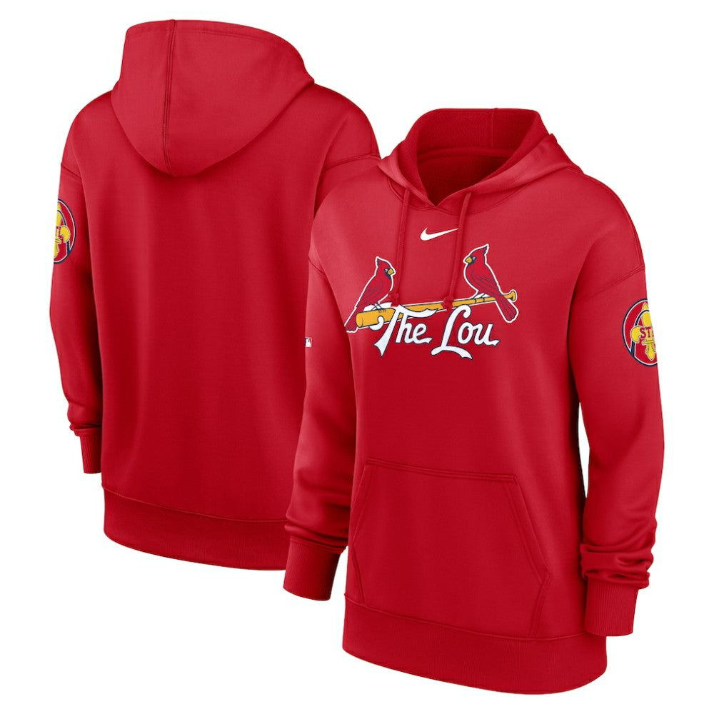 St. Louis Cardinals Nike Women's 2024 City Connect Authentic Collection Practice Performance Pullover Hoodie - Red Hoodies