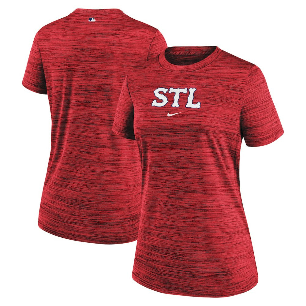 St. Louis Cardinals Nike Women's 2024 City Connect Authentic Collection Practice Velocity T-Shirt - Red T-shirts