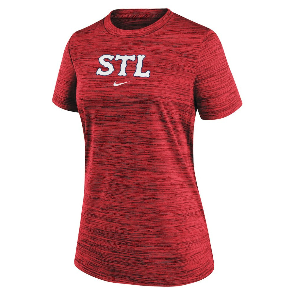 St. Louis Cardinals Nike Women's 2024 City Connect Authentic Collection Practice Velocity T-Shirt - Red T-shirts