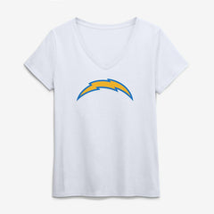 Los Angeles Chargers Logo Athletic Women's Primary Logo V-Neck T-Shirt White