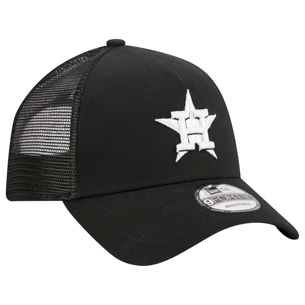 Houston Astros New Era A-Frame 9FORTY Trucker Adjustable Hat - Black Hats