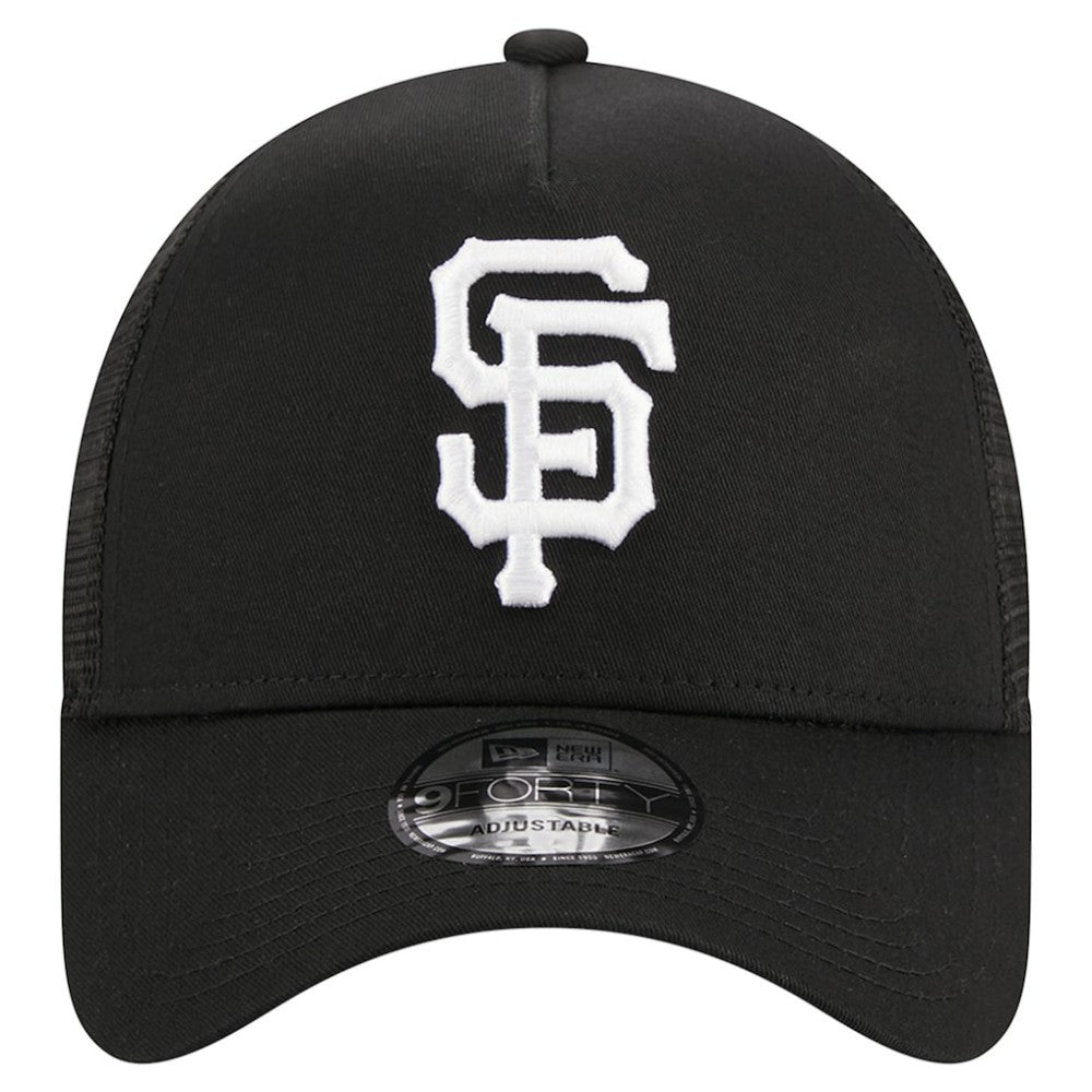 San Francisco Giants New Era A-Frame 9FORTY Trucker Adjustable Hat - Black Hats