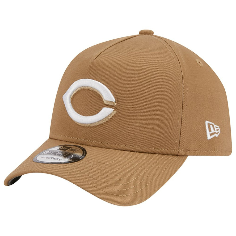 Cincinnati Reds New Era A-Frame 9FORTY Adjustable Hat - Khaki Hats