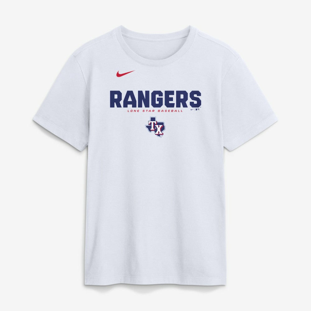 Texas Rangers Nike Bold Team Name T-Shirt - White T-shirts