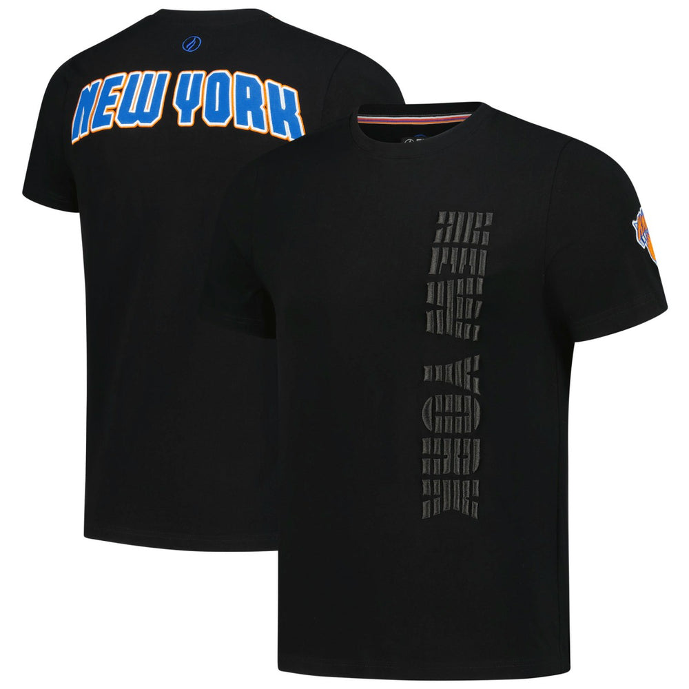 New York Knicks FISLL 3D Puff Print Sliced Logo T-Shirt Black