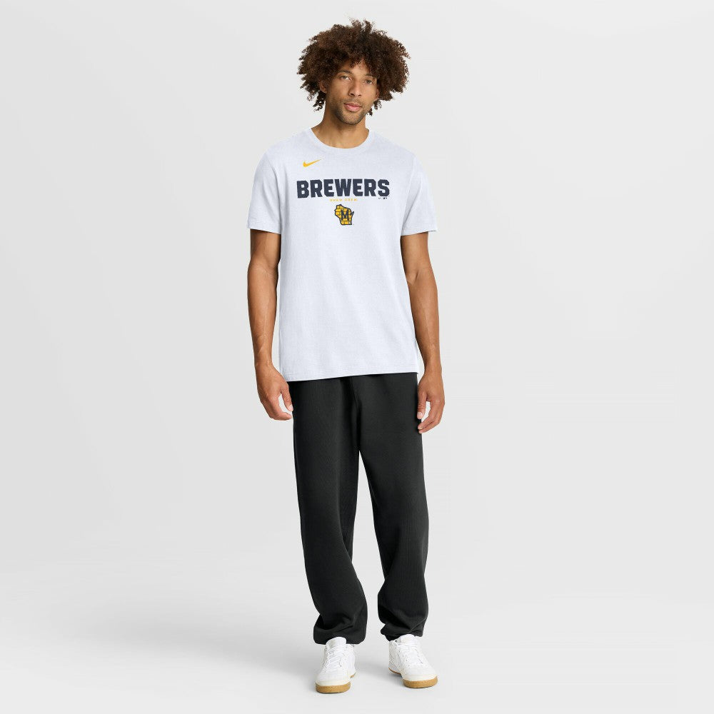 Milwaukee Brewers Nike Bold Team Name T-Shirt - White T-shirts