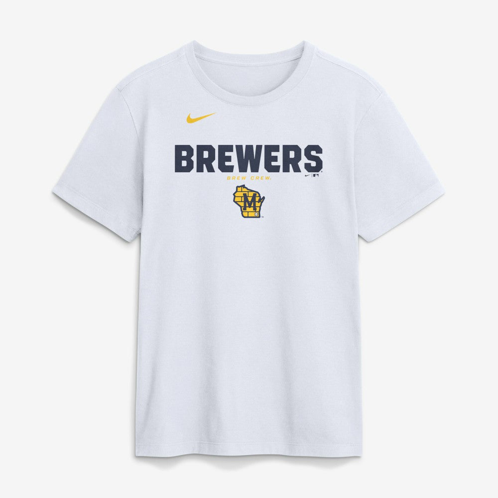 Milwaukee Brewers Nike Bold Team Name T-Shirt - White T-shirts