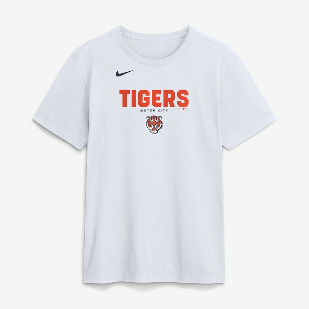 Detroit Tigers Nike Bold Team Name T-Shirt - White T-shirts