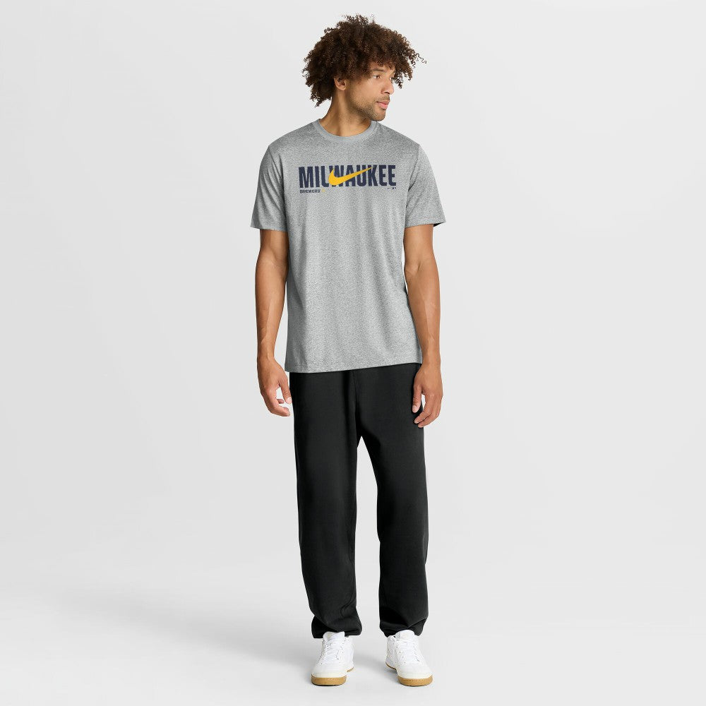 Milwaukee Brewers Nike Swoosh Legend Dri-FIT T-Shirt - Heather Gray T-shirts