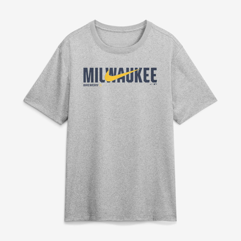 Milwaukee Brewers Nike Swoosh Legend Dri-FIT T-Shirt - Heather Gray T-shirts