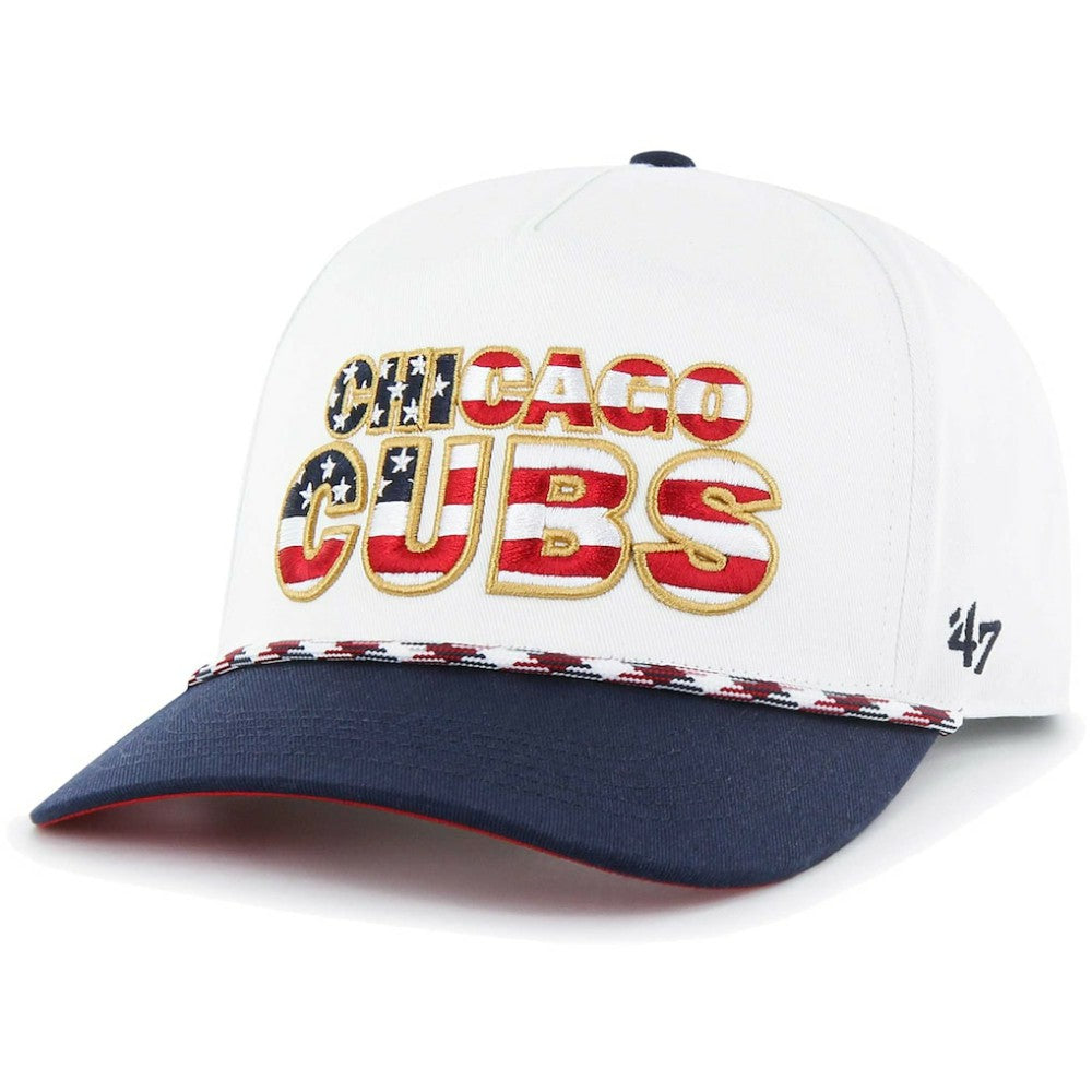 Chicago Cubs '47 Flag Script Hitch Snapback Hat - White Hats