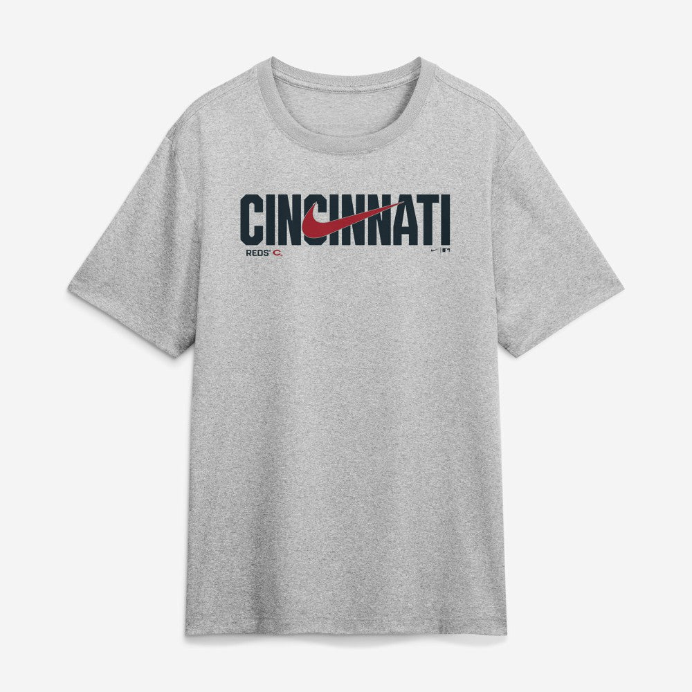Cincinnati Reds Nike Swoosh Legend Dri-FIT T-Shirt - Heather Gray T-shirts