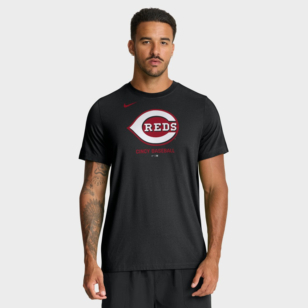 Cincinnati Reds Nike Tri-Blend Logo T-Shirt - Black T-shirts
