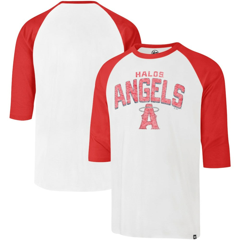 Los Angeles Angels '47 City Connect Crescent Franklin Raglan 3/4-Sleeve T-Shirt - Cream T-shirts