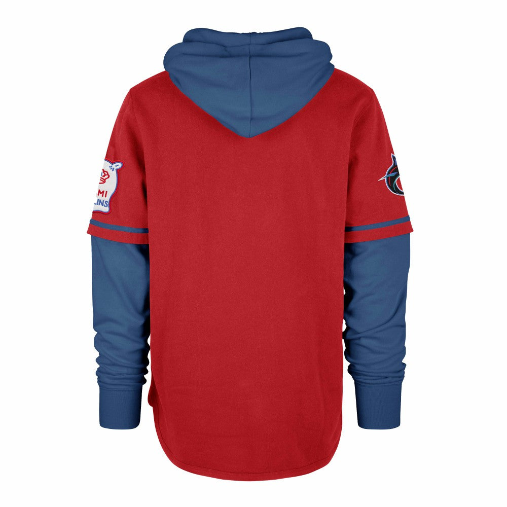 Miami Marlins '47 City Connect Trifecta Shortstop Pullover Hoodie - Red Hoodies