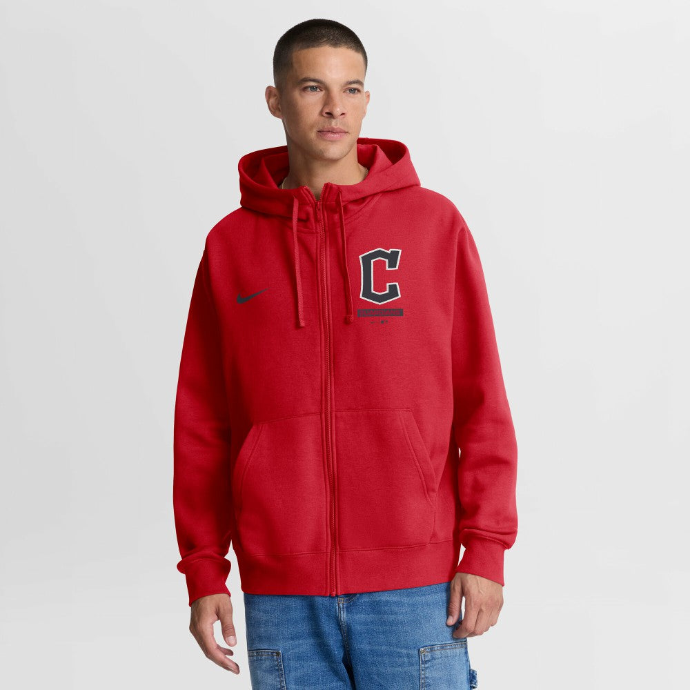Cleveland Guardians Nike Primetime Lockup Full-Zip Hoodie - Red Hoodies