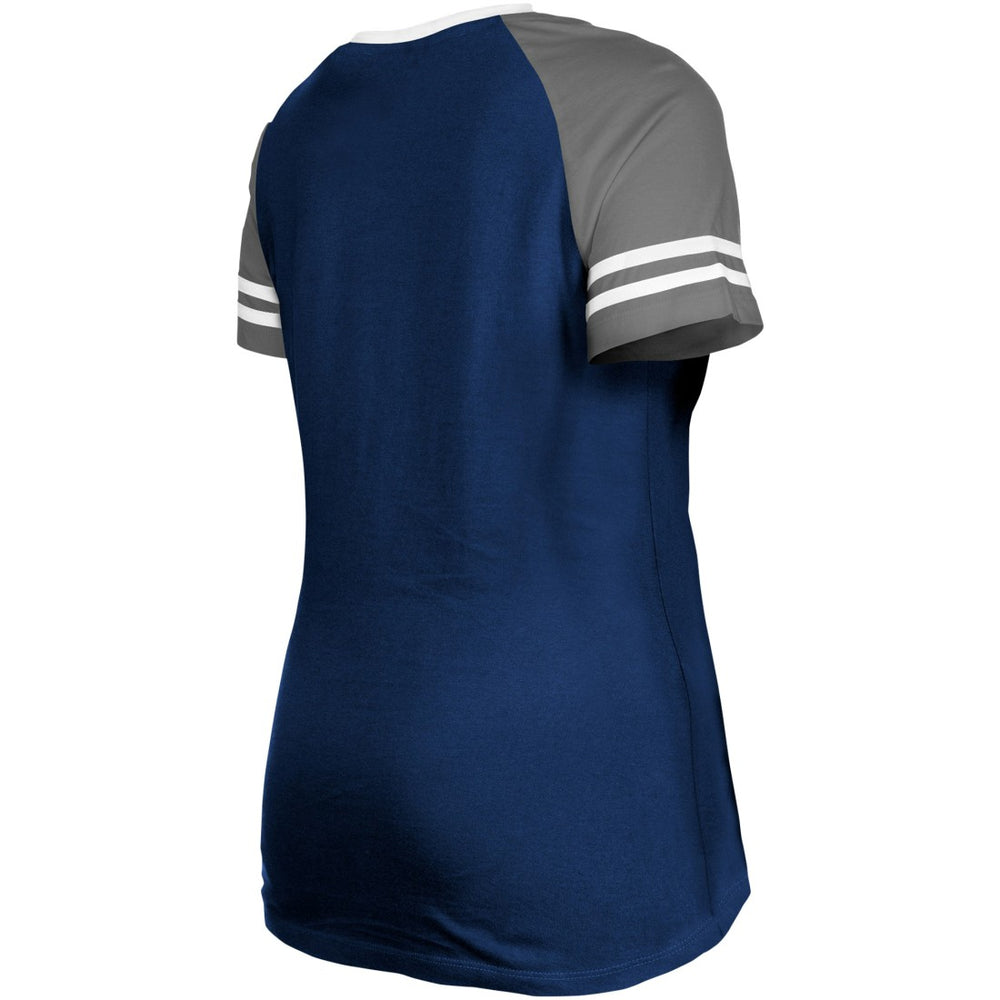 Dallas Cowboys New Era Women's Raglan Lace-Up T-Shirt Navy